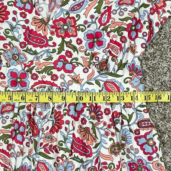 Boden puff sleeve Tiered Multicolor midi dress 8 - Picture 7 of 10